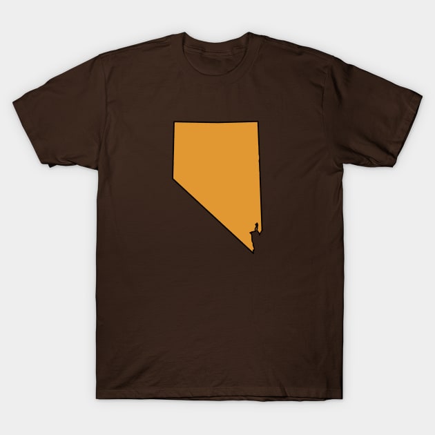 Nevada - Orange Outline T-Shirt by loudestkitten